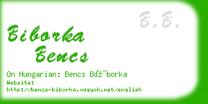 biborka bencs business card